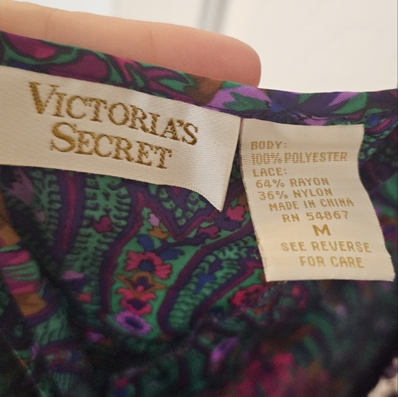 Victoria's Secret Vintage Gold Label Paisley Slip Dress Size M - Picture 4 of 4